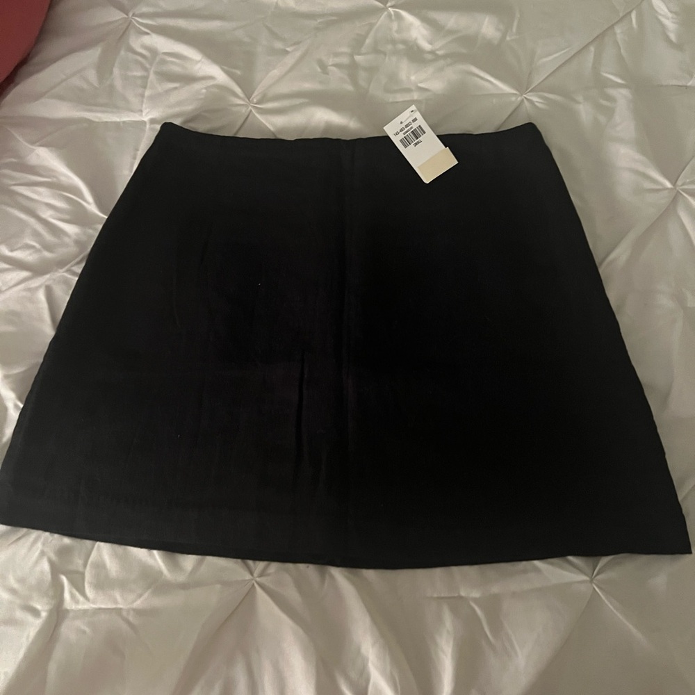 NWT Women's Black A-Line Linen Mini Skirt